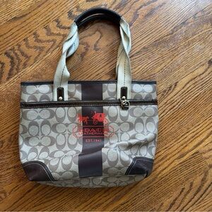 Coach Beige and Brown Signature Tote